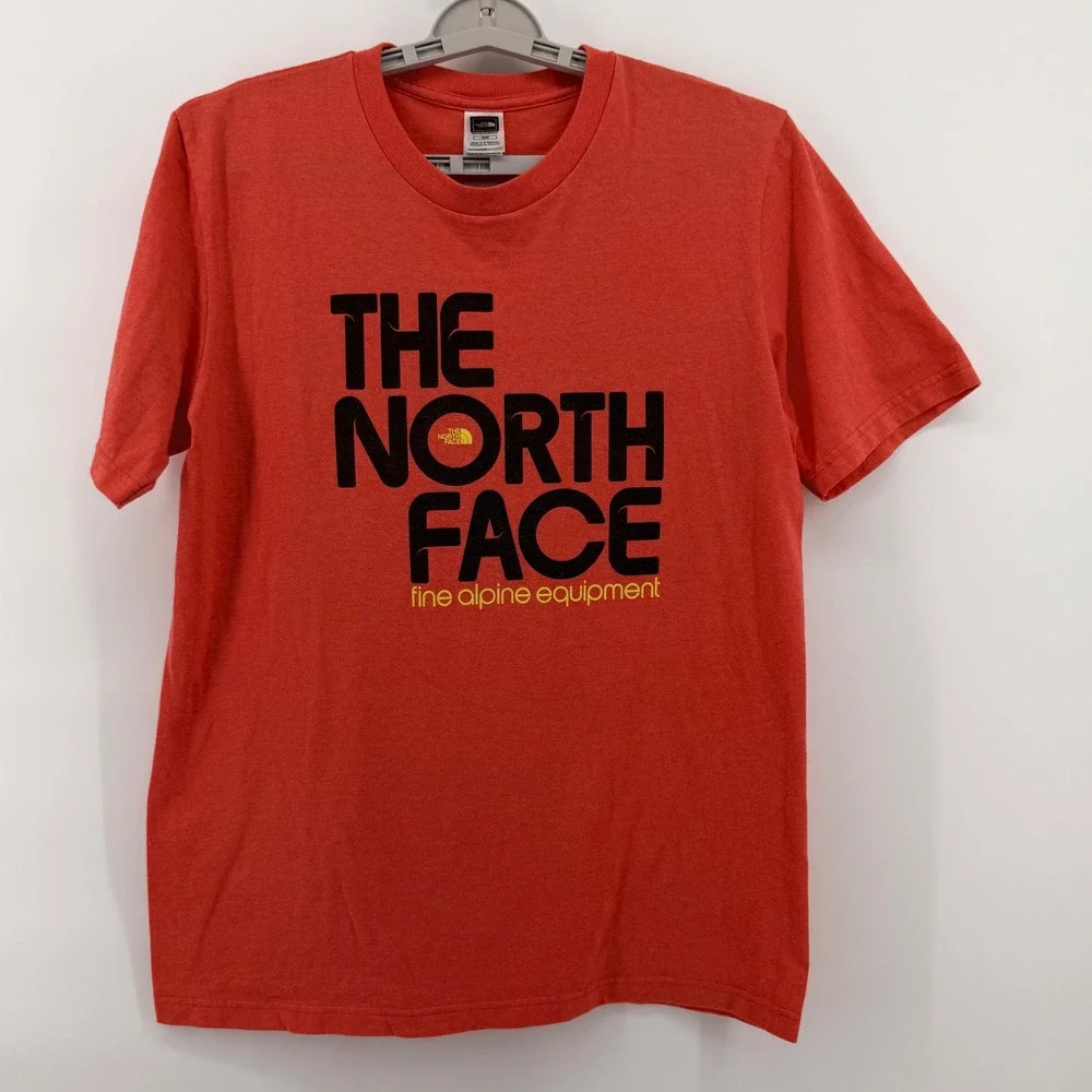The North Face Mens Fine Alpine Equipment Graphic T-Shirt Orange Heather Medium
